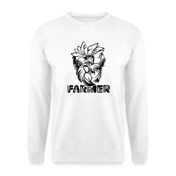 fermier ferme coq symbole tatouage illustration - Sweat-shirt Unisexe - blanc - Devant