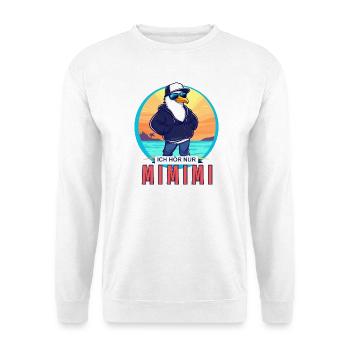 ICH HÖR NUR MIMIMI!!! - Unisex Pullover - Weiß - Vorne - Alina (178cm) & Michal (187cm)