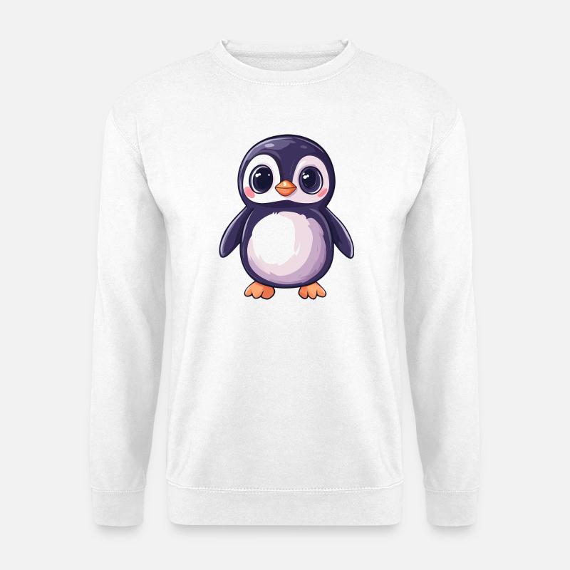 Niedlicher Cartoon-Pinguin-Charakter - Unisex Pullover - Weiß