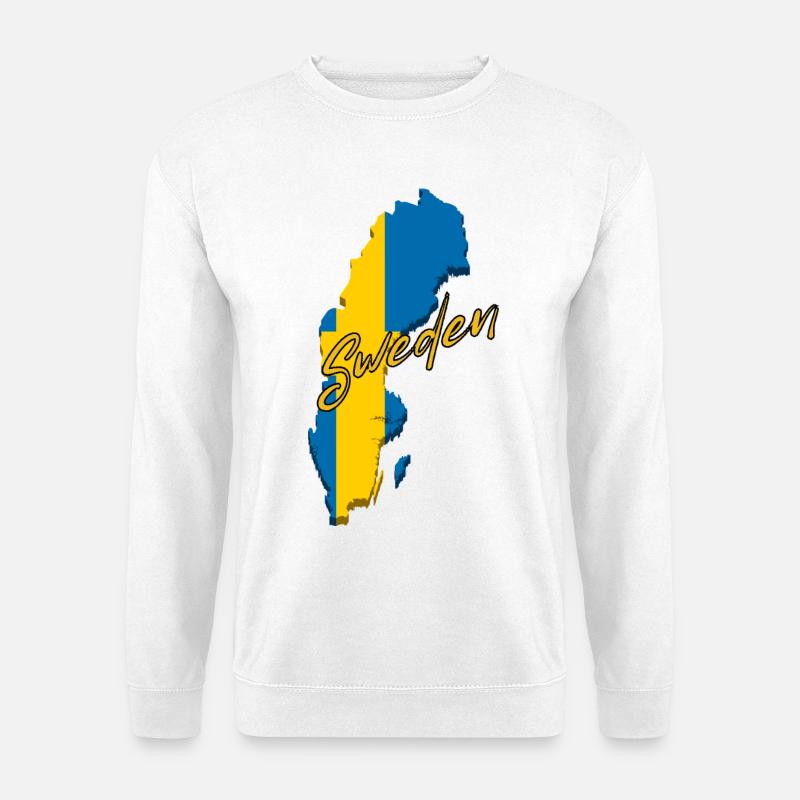 Flagge von Schweden, schwedischer Stolz - Unisex Pullover - Weiß