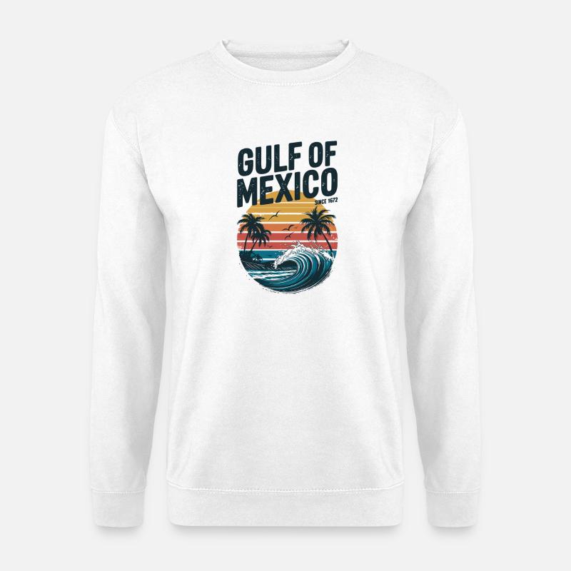 Gulf of Mexico Since 1672 Vintage Beach Sunset - Unisex Pullover - Weiß