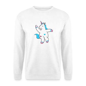 tanzendes happy einhorn unicorn fantasy - Unisex Pullover - Weiß - Vorne