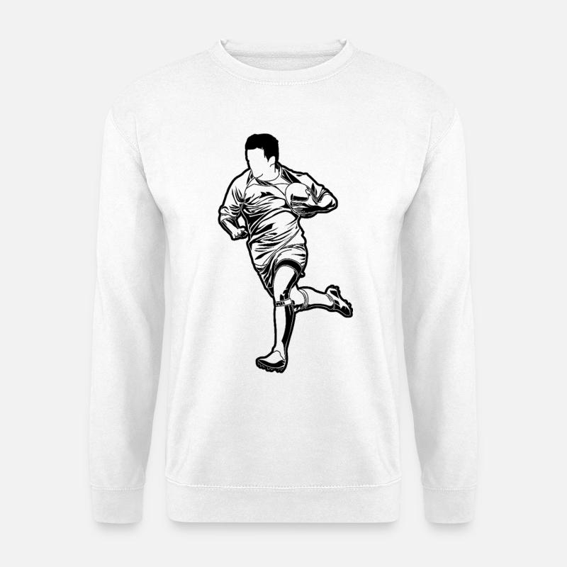 Rugby Junge Skizze - Unisex Pullover - Weiß