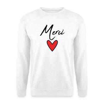 VIELEN DANK. GELIEBTE. HERZ. MEISTER. DANKE HERRIN. - Unisex Pullover - Weiß - Vorne