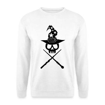 Crâne du magicien noir - Sweat-shirt Unisexe - blanc - Devant