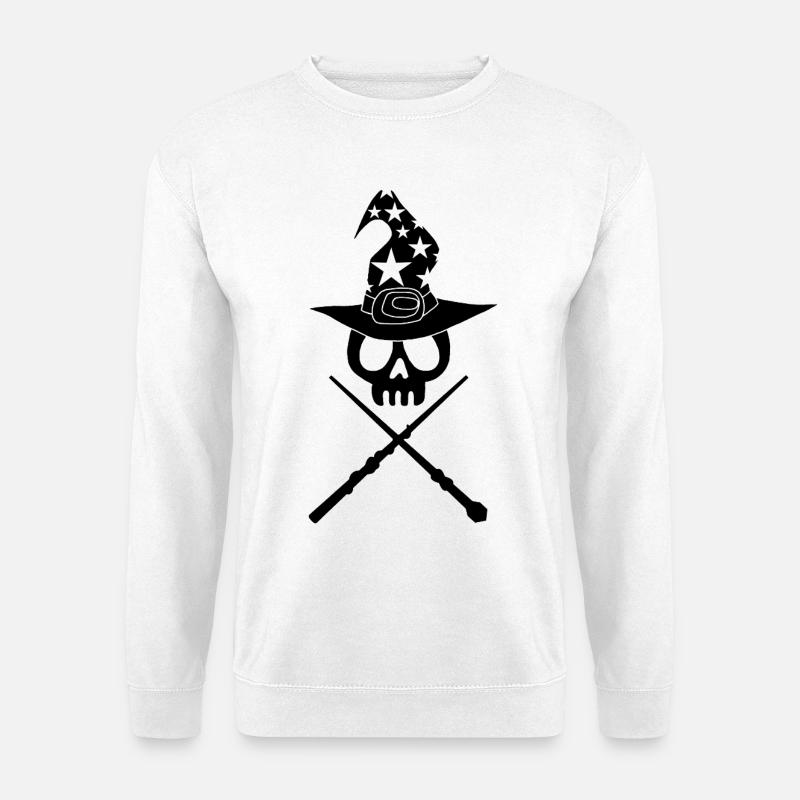 Schädel des Schwarzmagiers - Unisex Pullover - Weiß