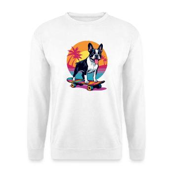 Skater Bulldogge - Unisex Pullover - Weiß - Vorne