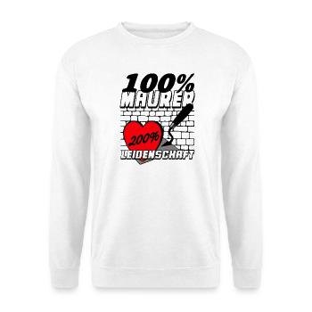 Mason Passion 200% Heart - Unisex Sweatshirt - white - Front