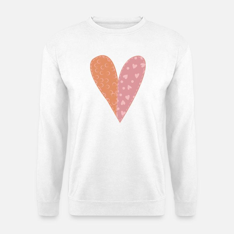 Patchwork Heart No7 - Unisex Sweatshirt - white