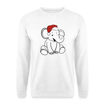Éléphant Bébé Noël - Sweat-shirt Unisexe - blanc - Devant