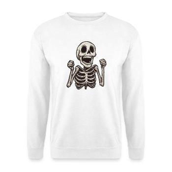 lustiges happy crazy Skelett :) - Unisex Pullover - Weiß - Vorne