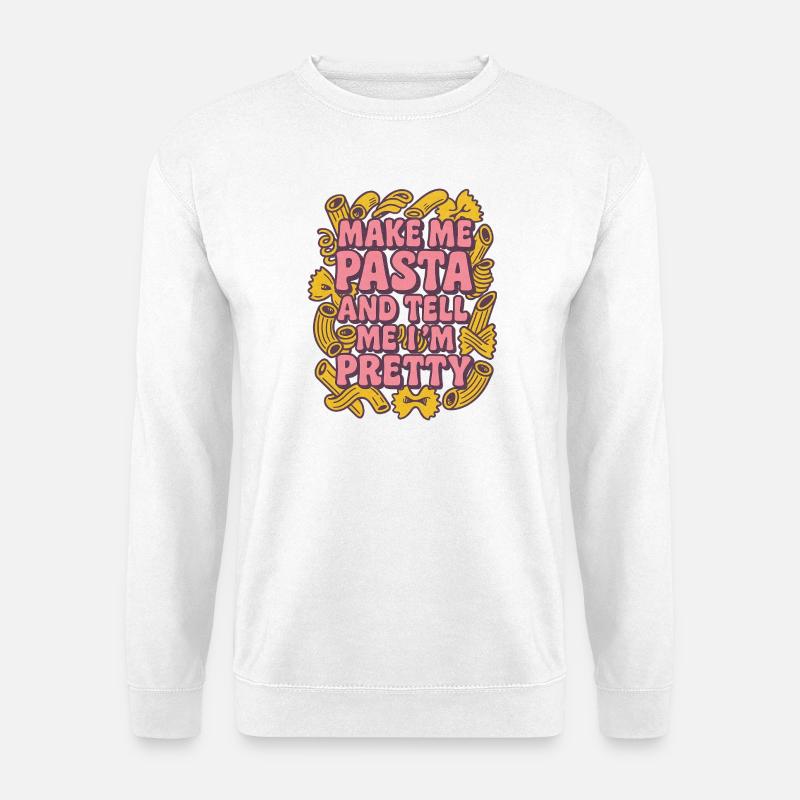 Verspielte Pasta Einladung Illustration - Unisex Pullover - Weiß