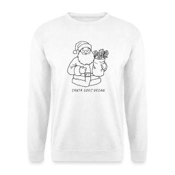 Santa Goes Vegan – Funny Xmas Design - Unisex Sweatshirt - white - Front