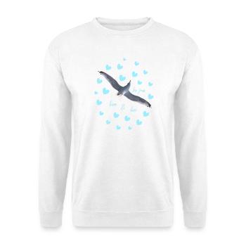 Freedom bird with heart motifs seagull be free - Unisex Sweatshirt - white - Front