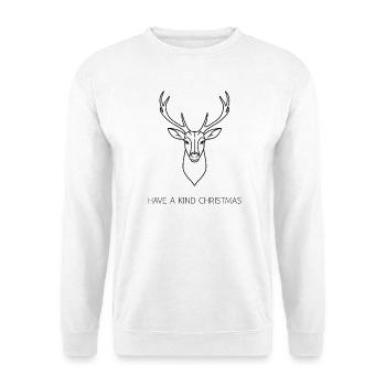 Have a Kind Christmas – Hirsch Fine Line - Unisex Pullover - Weiß - Vorne