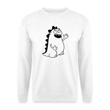 Dino Waving – Kawaii, dessin animé et Freud préhistorique - Sweat-shirt Unisexe - blanc - Devant