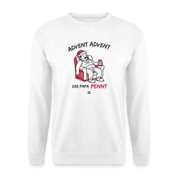 Advent, Advent, dad sleeps - Unisex Sweatshirt - white - Front