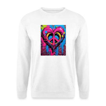 Liebe und Frieden - Unisex Pullover - Weiß - Vorne