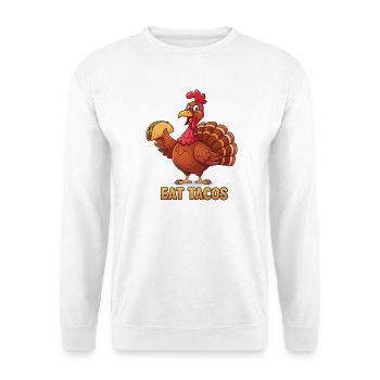 Eat Tacos Cartoon Turkey - Unisex Pullover - Weiß - Vorne