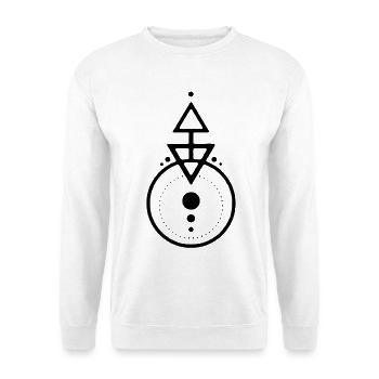 Schwarzes geometrisches Design - Unisex Pullover - Weiß - Vorne