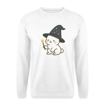 Kawaii Wizard Bunny with Starry Hat - Unisex Sweatshirt - white - Front