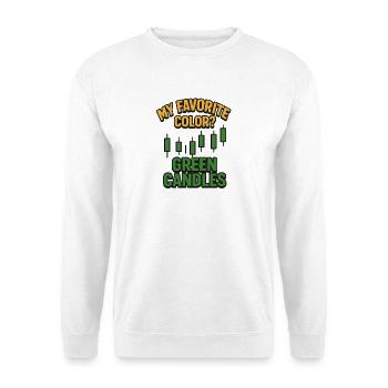 Green Candles Stock Mood, Investir - Sweat-shirt Unisexe - blanc - Devant
