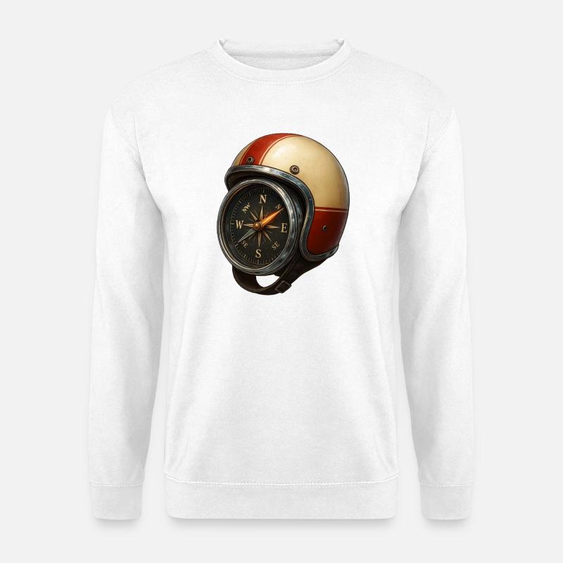 Helm_mit_Kompass - Unisex Sweatshirt - white