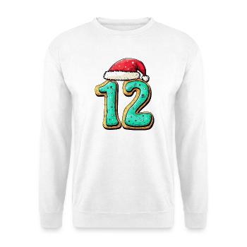 12 Zahl Keks Weihnachten - Unisex Pullover - Weiß - Vorne