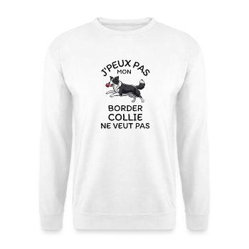 Chiot Border Collie Ball - Sweat-shirt Unisexe - blanc - Devant