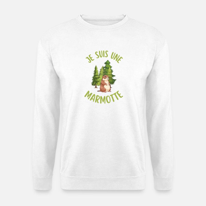 Ich bin ein Murmeltier im Wald - Unisex Pullover - Weiß