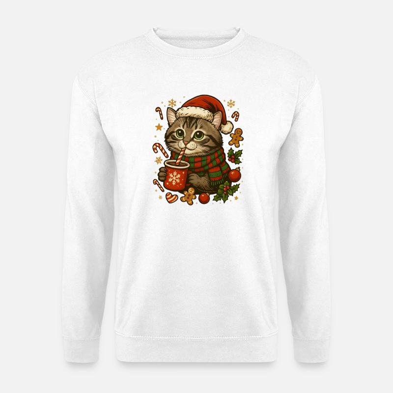 Cat at Christmas - Unisex Sweatshirt - white
