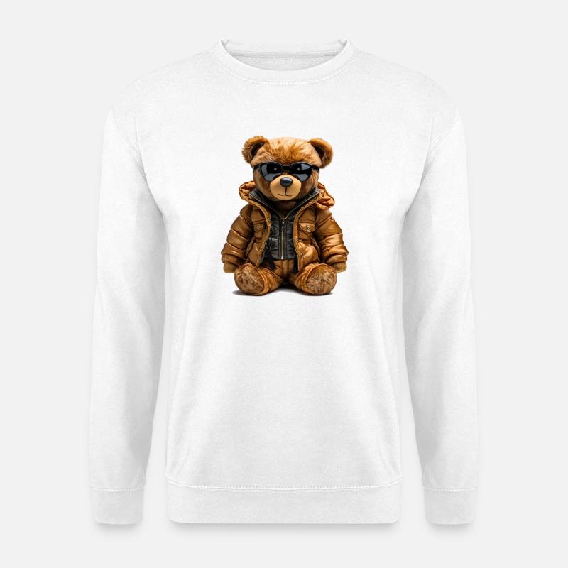 Cool bear in a parka - Unisex Sweatshirt - white