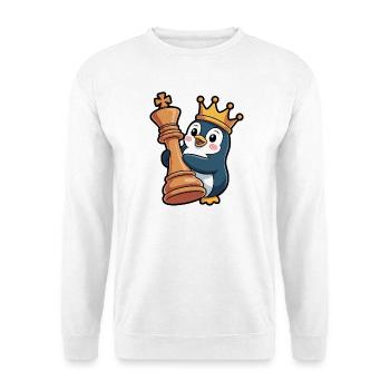 Cute Penguin Chess King Queen Brain Game - Unisex Sweatshirt - white - Front