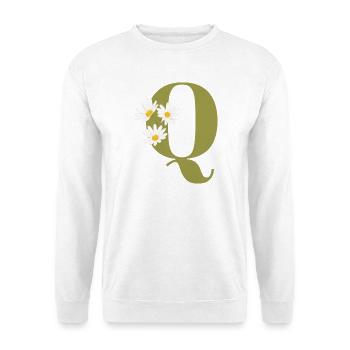 Letter q green daisies - Unisex Sweatshirt - white - Front