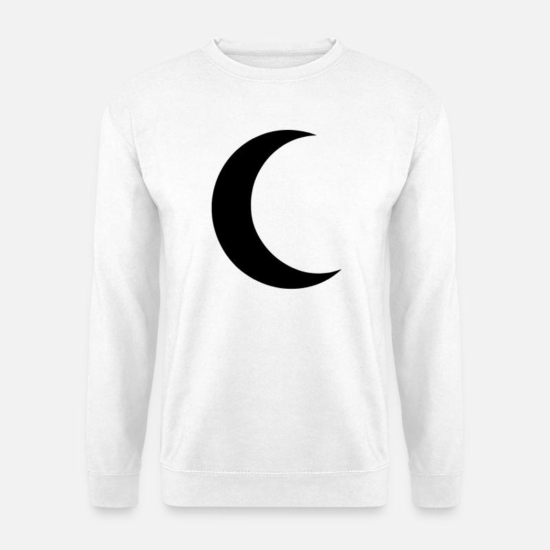Mond Silhouette Minimalismus - Unisex Pullover - Weiß