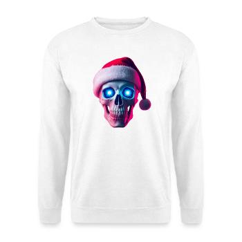 Neon-Schädel-Weihnachtsmann - Unisex Pullover - Weiß - Vorne