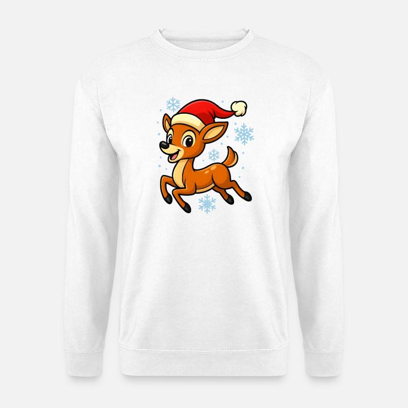 Joyeux Faon Renne Drôle Cadeau de Noël - Sweat-shirt Unisexe - blanc