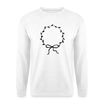Couronne de feuilles avec arc dessiné à la main - Sweat-shirt Unisexe - blanc - Devant