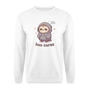 Hoo Cares Schmuseeule Hoodie - Unisex Pullover - Weiß - Vorne