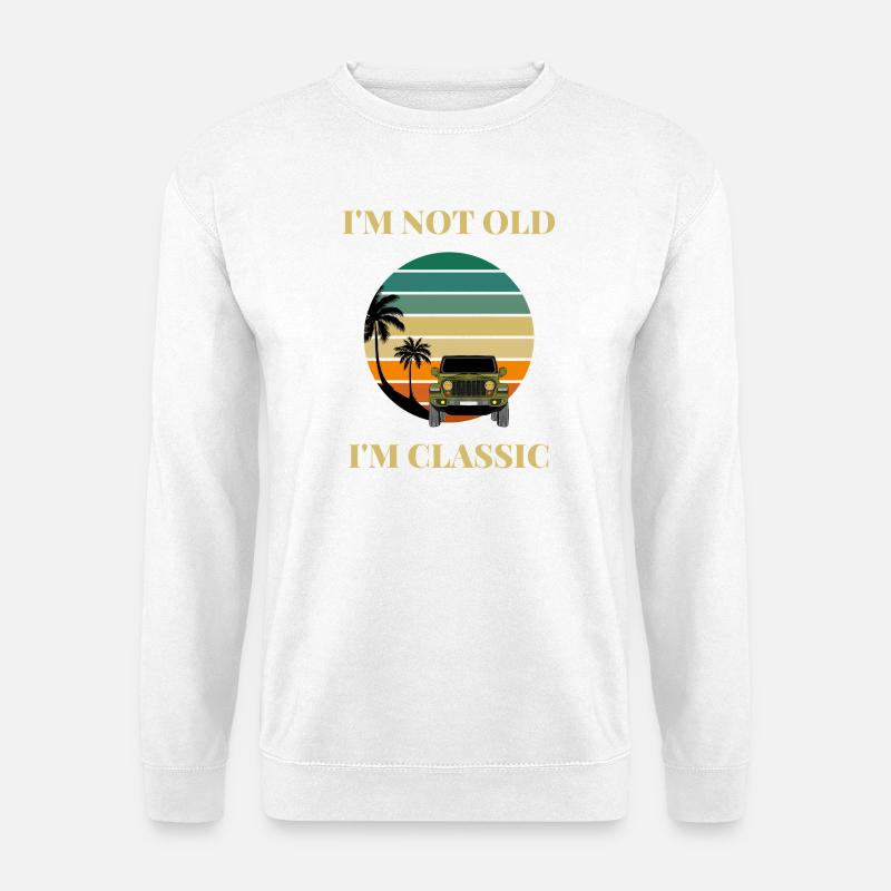 Ich bin nicht alt, ich bin klassisch – Retro Jeep 4x4 Offroad - Unisex Pullover - Weiß