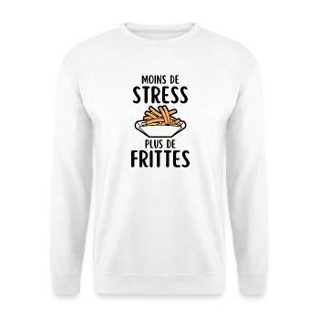 Pommes in einer goldenen Cartoon-Schüssel - Unisex Pullover - Weiß - Vorne