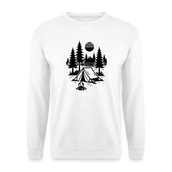 Camping nature sous tente Camping au feu de camp - Sweat-shirt Unisexe - blanc - Devant