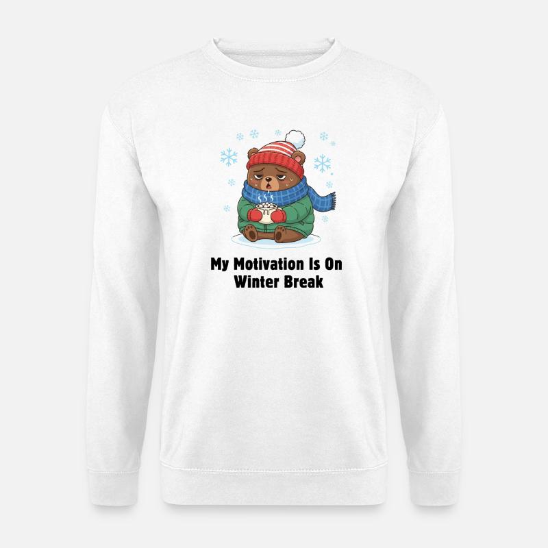 Winter Break Motivation Bär - Unisex Pullover - Weiß