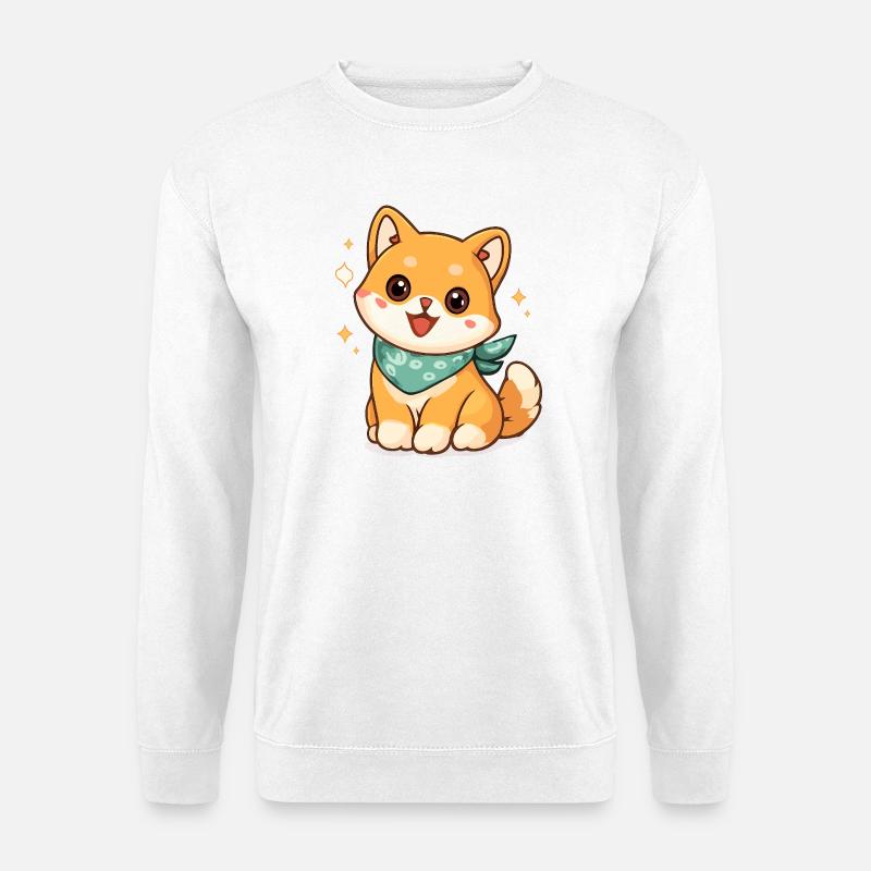 Katzenfreund mit Bandana - Unisex Pullover - Weiß