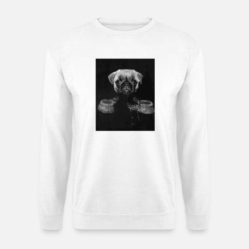 General Pug mit kaiserlichem Porträt - Unisex Pullover - Weiß