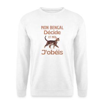 My Bengal decides, I obey - Unisex Sweatshirt - white - Front