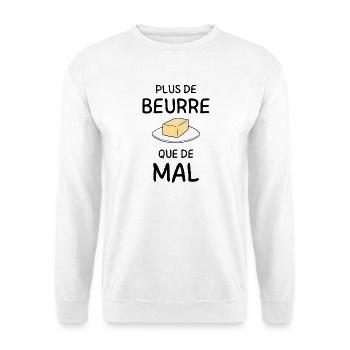 Butter block on gourmet gourmet plate - Unisex Sweatshirt - white - Front