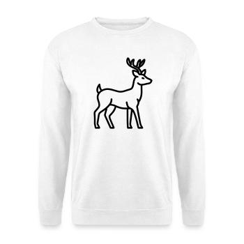 Hirsch - Unisex Pullover - Weiß - Vorne