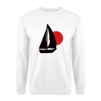 Boot vor Sonnenuntergang - Unisex Pullover - Weiß - Vorne
