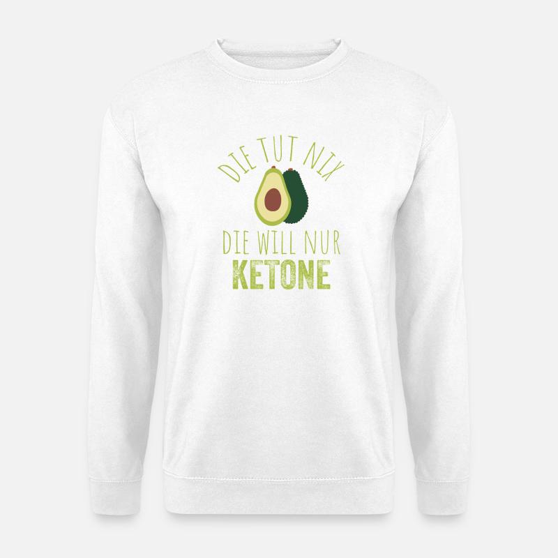 Avocado Keto Spruch Tee - Unisex Pullover - Weiß